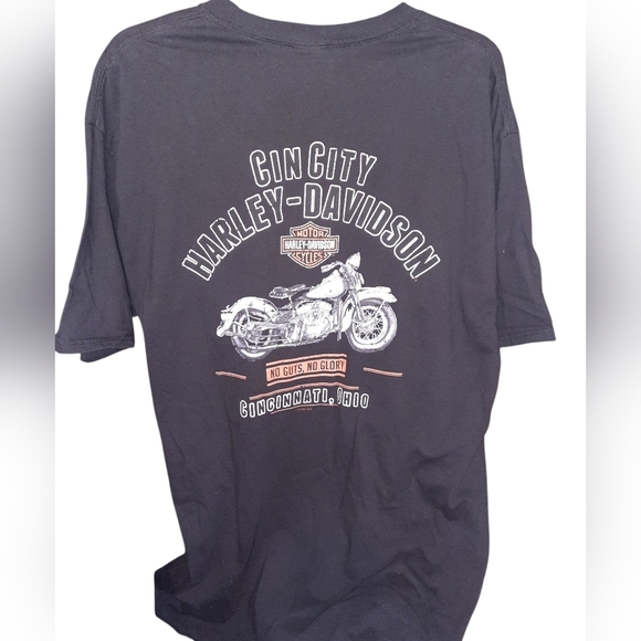 Harley-Davidson Black and Gold Short Sleeve Tee Cincinnati Ohio 2X Tall - Picture 1 of 8